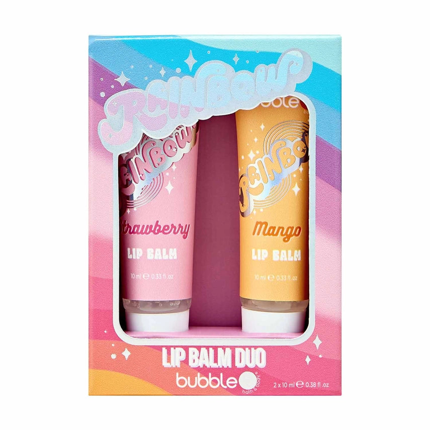 Bubble T Rainbow Lip Balm Strawberry & Mango Duo