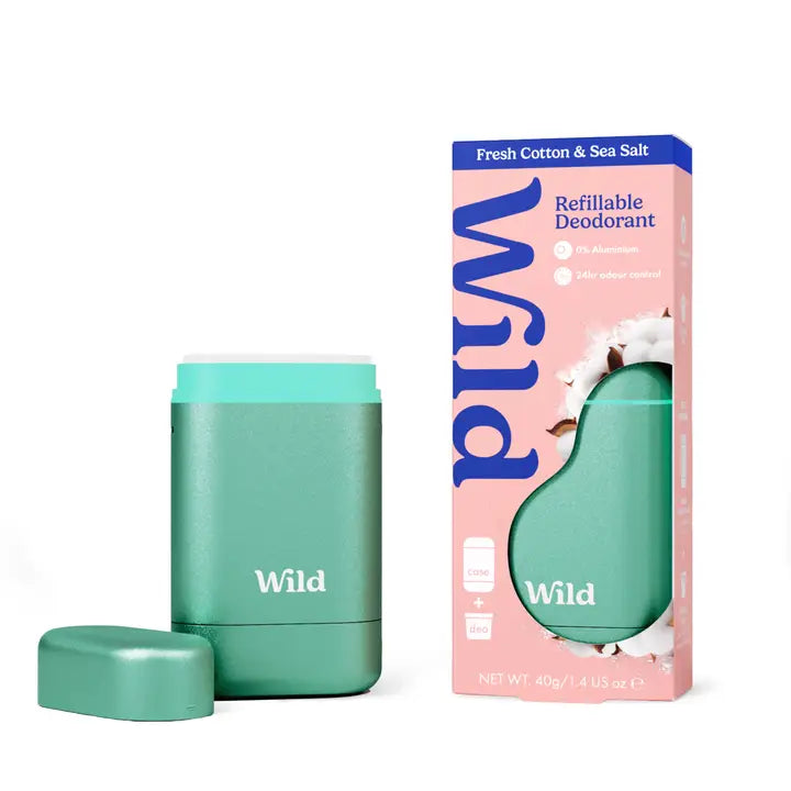 Wild Aqua Case and Fresh Cotton & Sea Salt Deodorant Starter Pack
