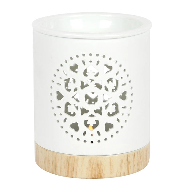 White Mandala Cut Out Oil Burner and Wax Warmer