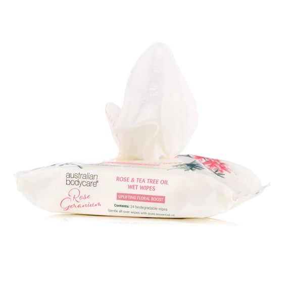 Australian Bodycare Rose Geranium Wet Wipes 24pc