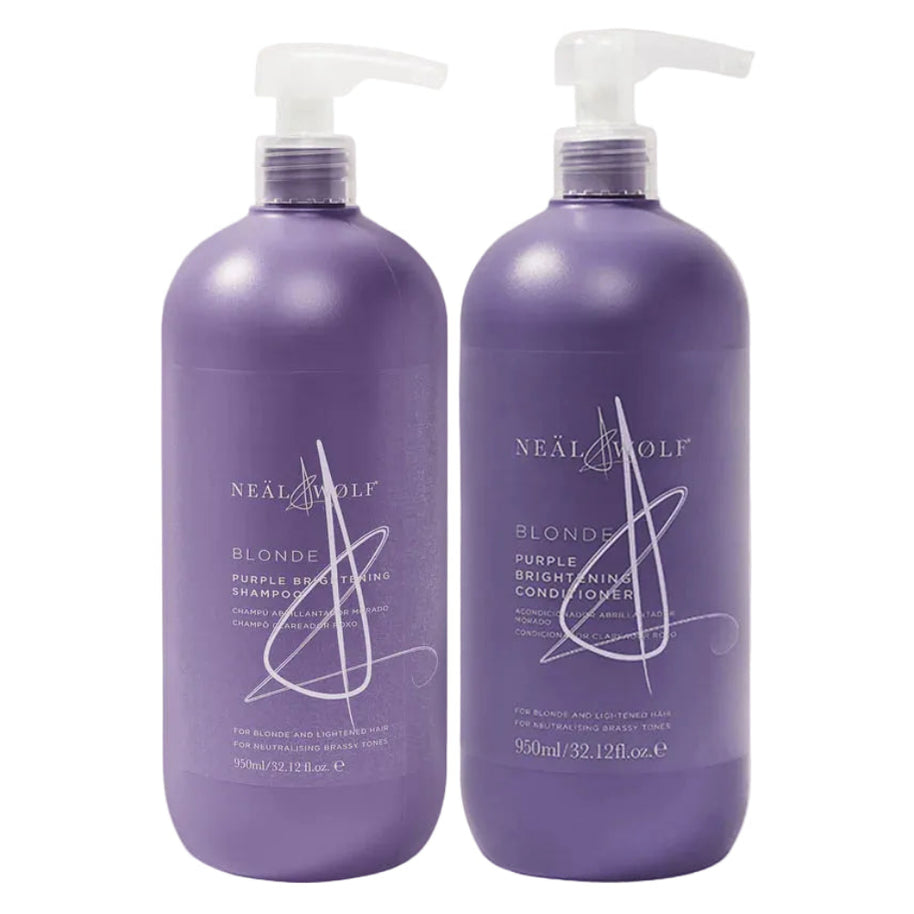 Neal & Wolf Blonde Brighten & Tone Purple Shampoo & Conditioner 950ml Duo