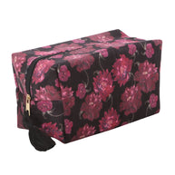 Dark Romance Floral Print Cosmetic Bag