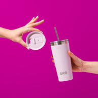 SHO Calix Insulated Coffee Cup With Straw Lid 500ml - Pale Lavender