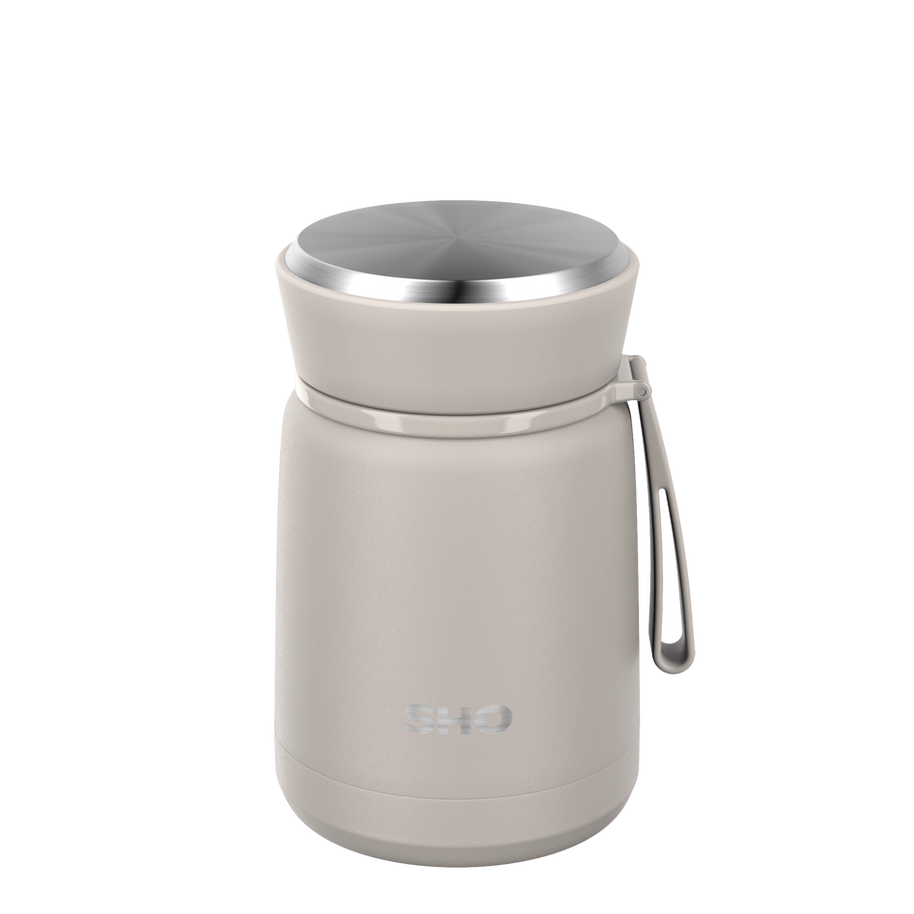 SHO Insulated Resuable Food Flask 530ml - Soft Taupe