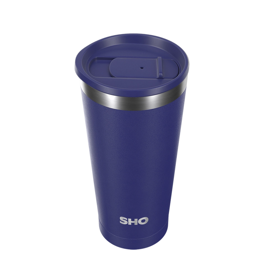 SHO Calix Insulated Coffee Cup With Straw Lid 500ml - Midnight Blue
