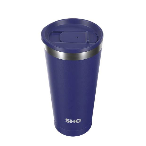 SHO Calix Insulated Coffee Cup With Straw Lid 500ml - Midnight Blue