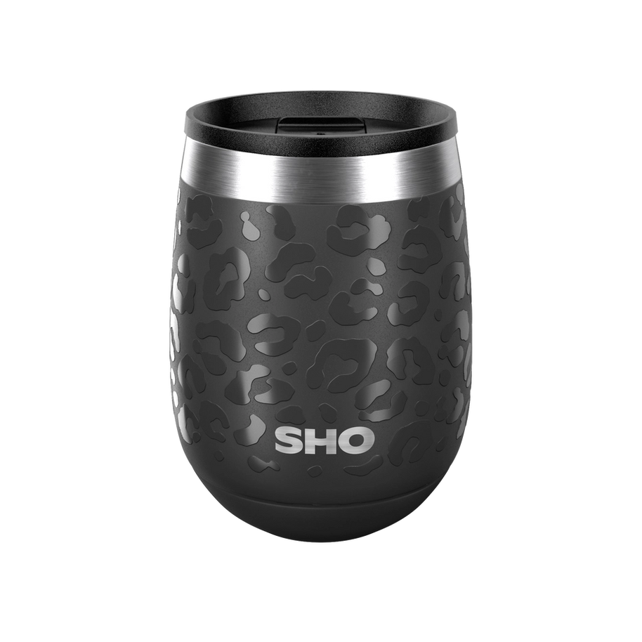 SHO Pacto Insulated Drinks Tumbler 360ml - Black Leopard