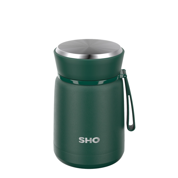 SHO Insulated Reusable Food Flask 530ml - Forest Green