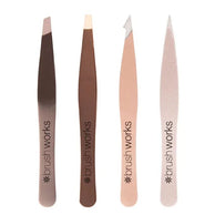 Brushworks Hd Combination Gold Tweezer Set