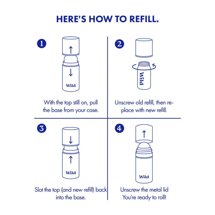 Wild Roll On Aqua Case & Fresh Cotton Deo Refill