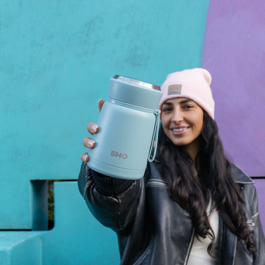 SHO Insulated Resuable Food Flask 530ml - Arctic Mist