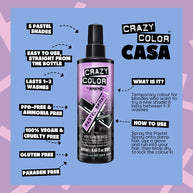 Crazy Color Lavender Pastel Spray Temporary Hair Dye 250ml