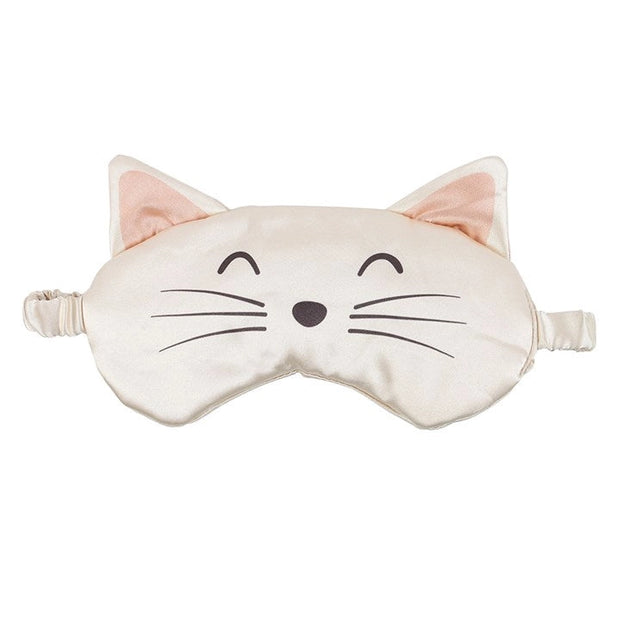 White Cat Face Satin Sleep Mask