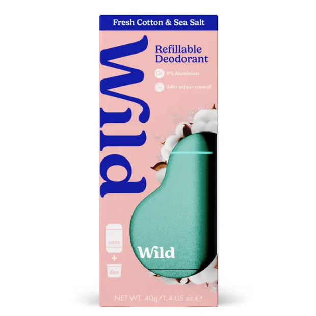 Wild Aqua Case and Fresh Cotton & Sea Salt Deodorant Starter Pack